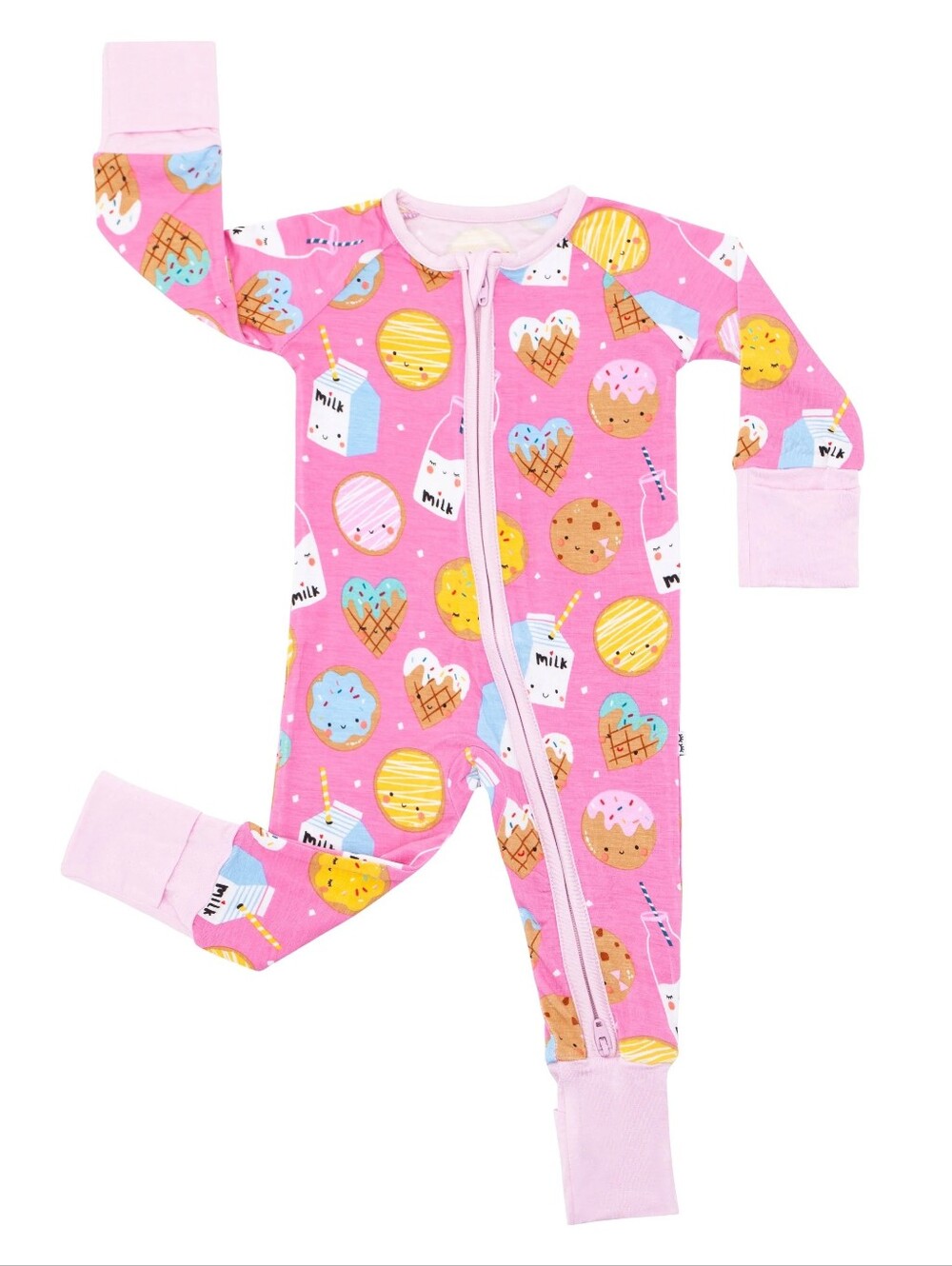 Little Sleepies Pink Cookies & Milk Zippy 0–3M NIP Bamboo